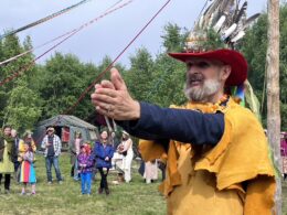 Leading the Maypole dance