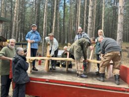 Loading Peace Bench on the truck