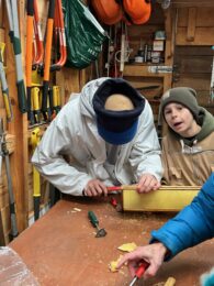 Steiner School visit - fixing hives